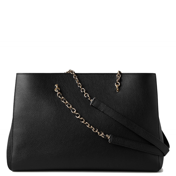 Mulberry Lily Chain Tote Black Small Classic Grain